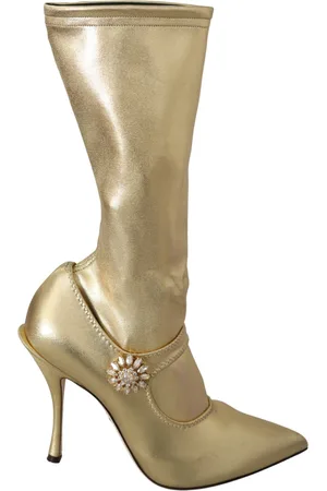 Dolce & Gabbana En Rhinestone Enkellaarsjes Met Elastische Gores