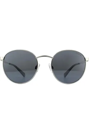 Polaroid Ronde unisex palladium grijze zilveren spiegel gepolariseerde zonnebril