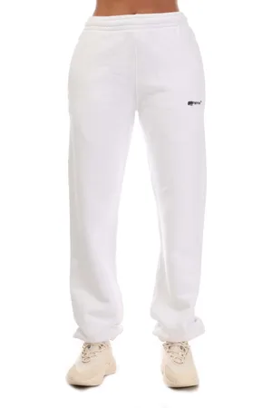 OFF-WHITE Dames Sweatpants Off White Helvetica Cuffed in Wit Zwart