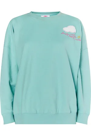 myMo Sweatshirt met applicatie Dames aqua