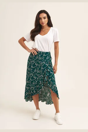 Gini London Midi-rok met ruches en dierenprint