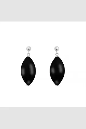 Luxenter Oorbellen, 925 sterling zilver en gerhodineerd onyx ayom