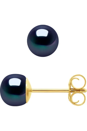 Diadema Stud Earrings Gekweekte parels 56mm Black Yellow Gold