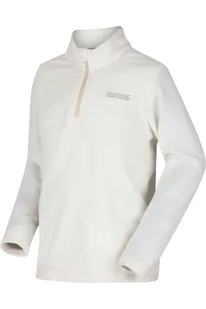 Regatta Geweldige Outdoors Kinder Hot Shot II Half Zip Fleece Hoodie (Poolwit)