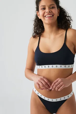 HERITA Katoenen Gewatteerde Bustier BH Panty Set - Navy