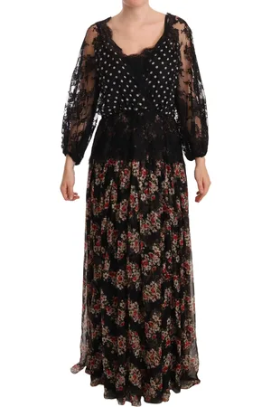 Dolce & Gabbana Lace Floral Polka Maxi Capri Jurk