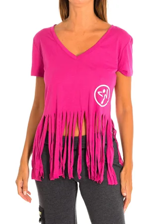 Zumba Fitness Dames sport T-shirt met korte mouwen en V-hals Z1T00371