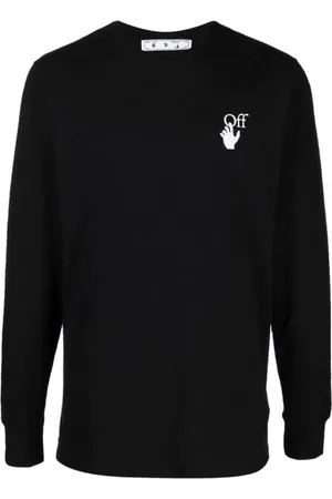 OFF-WHITE Gebroken wit Caravaggio Lute slim-fit T-shirt met lange mouwen