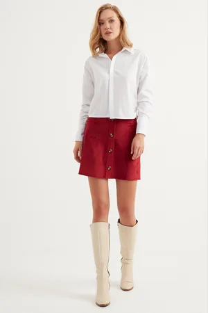 HERITA Geplooid shirt aan de zijkant