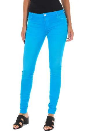 Met Lange denim broek gedragen effect elastische stof 10DB50210-G272 vrouw