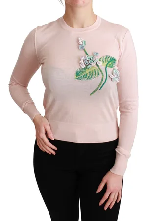 Dolce & Gabbana Bloemen geborduurde zijden kasjmier trui