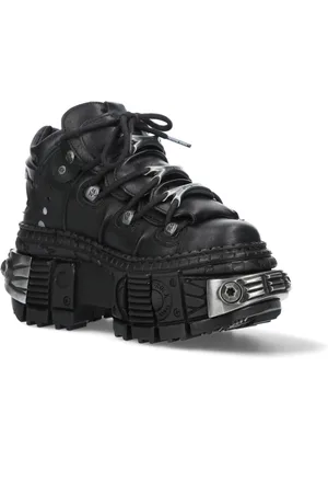 New Rock Lederen platform enkellaarzen-WALL106-S10