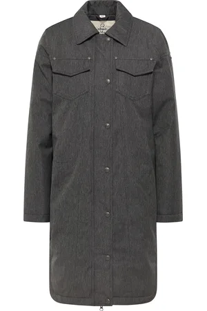 Dreimaster Winter parka Dames Denim Zwart