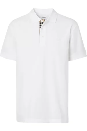 Burberry Branded Circle Logo White Polo Shirt