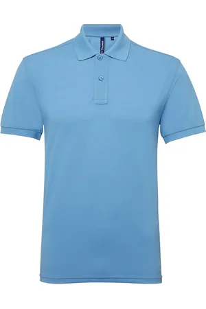 Asquith Heren Poloshirt met korte mouwen Prestatiemengsel (Korenbloem)
