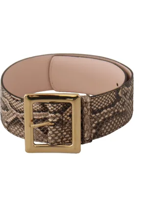 Dolce & Gabbana Exotisch Lederen Brede Gouden Metalen Gespriem