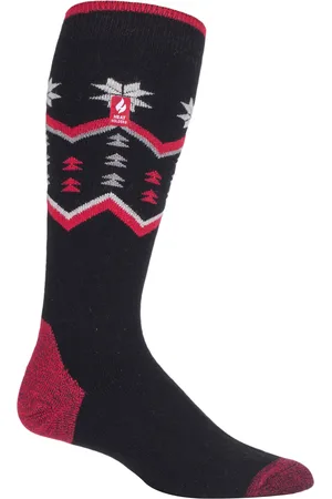 Heat Holders Dames lichtgewicht thermo skisokken - Zwarte Fairisle