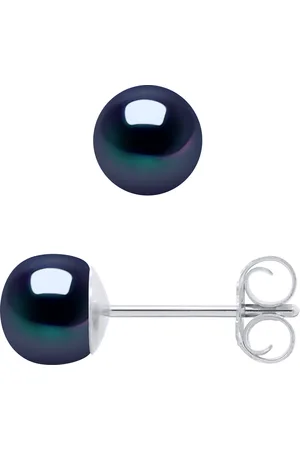 Diadema Oorbellen Pearl Zoetwater 5-6mm Black 925