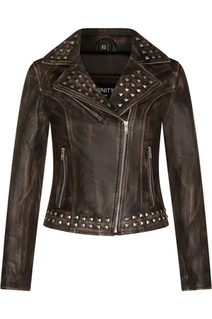 Infinity Gothic leren bikerjack voor dames met studs-Bilbao