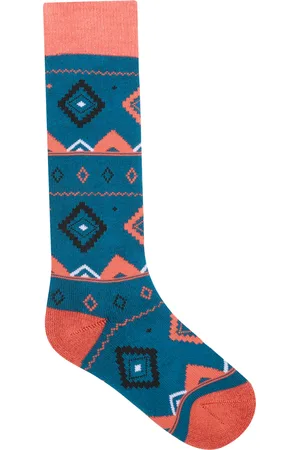 Dare 2B Fair Isle kindersokken (IJsvogelblauw/oranje roest)