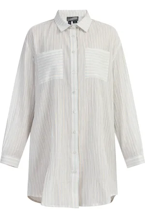 Dreimaster Lang blouseshirt Dames Lichtblauwe strepen