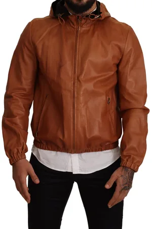 Dolce & Gabbana Leren bomberjack met capuchon