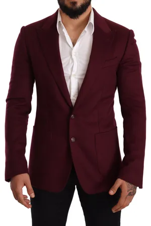 Dolce & Gabbana Kastanjebruine kasjmier slim fit blazer