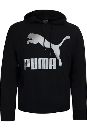 PUMA Vrouwen Klassiek Metallic Logo Hoodie Grafische Trui 579056 01