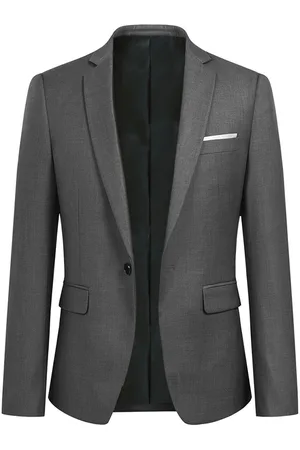 Allthemen Grijze stijlvolle blazer Casual blazer met één knop