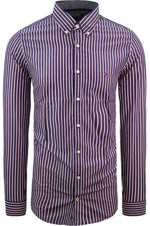 Tommy Hilfiger Slim Fit Oxford Overhemd Gestreept Navy Heren Top
