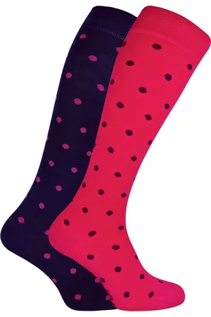 Sock Snob Set van 2 kniehoge bamboesokken met patroon voor dames - Stip