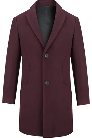 Allthemen Heren lange slim fit winter warme zakelijke wollen jas