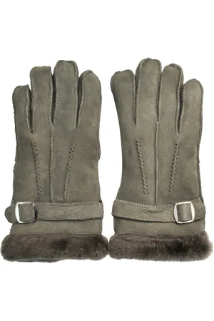 Infinity Herenhandschoenen van luxe schapenvacht suède leer met gesp