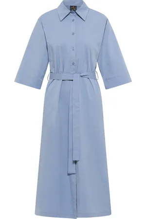 Dreimaster Overhemd blouse jurk Dames Grijs
