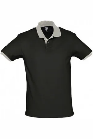 Sols Prins Unisex Contrast Pique Korte Mouw Katoenen Poloshirt ( /lichtgrijs)