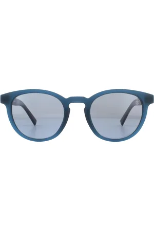 Timberland Round Mens Matte Blue Blue Gray Polarisated zonnebril