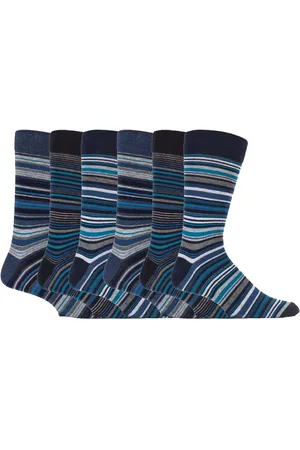 Sock Snob Set van 6 herensokken met gestreept katoen, rijk aan casual kleding - Leicester