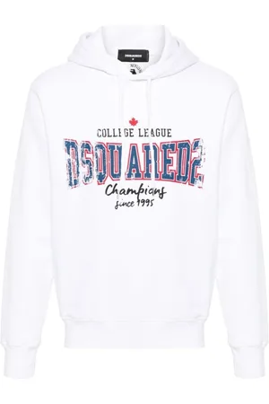 Dsquared2 Cool Fit Faded College League-logo witte hoodie