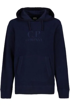 C.P. Company Heren Wollen Polar Fleece Logo Hoodie in