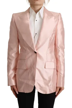 Dolce & Gabbana Satijnen Lange Mouwen Blazer Jas Jas