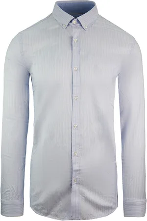 Lacoste Slim Fit Oxford Heren Lichtblauw Geweven Overhemd