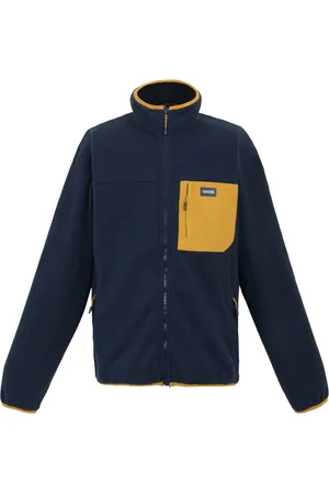 Regatta Heren Frankie Full Zip Fleecejack (Marine/Mustard)