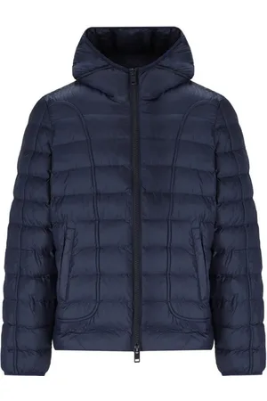 Diesel Effen marineblauw gewatteerd jack met capuchon