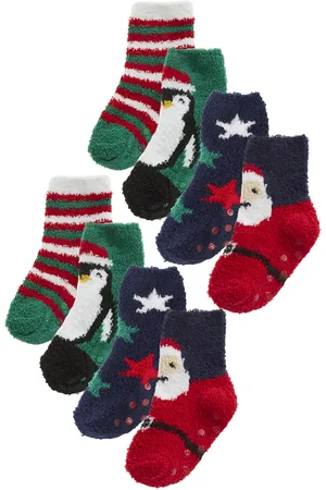 Sock Snob 8 paar multiverpakking pluizige kindersokken | Warme gezellige kerstsokken voor jongens en meisjes - Diverse