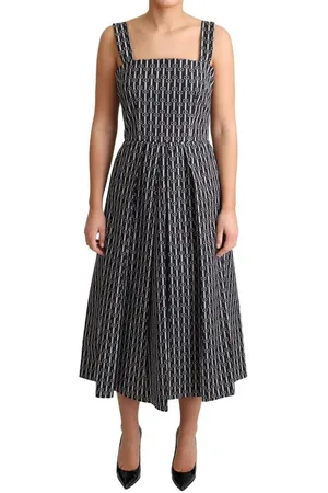 Dolce & Gabbana Geometrisch Patroon Katoenen A-lijn Jurk