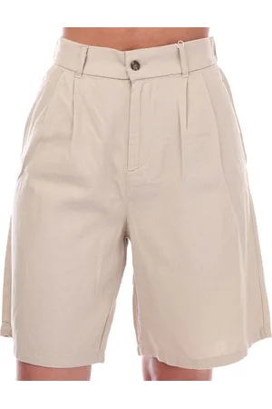 ONLY Caro linnen short met hoge taille voor dames, crème