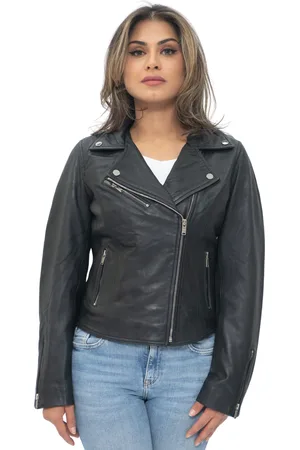 Infinity Dames lederen klassieke biker Brando jas-Baku