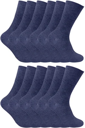 Sock Snob 12 paar thermo sokken zonder elastiek diabetische sokken voor heren - Houtskool