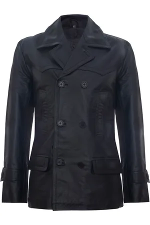Infinity Cow Hide Dr Who Naval German Pea Coat leren jas
