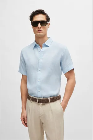 HUGO BOSS Accessoires Sash geweven suède riem in donkerbruin